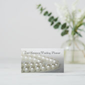 White Pearls Wedding Planner Business Card (Standing Front)