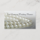 White Pearls Wedding Planner Business Card (Front)