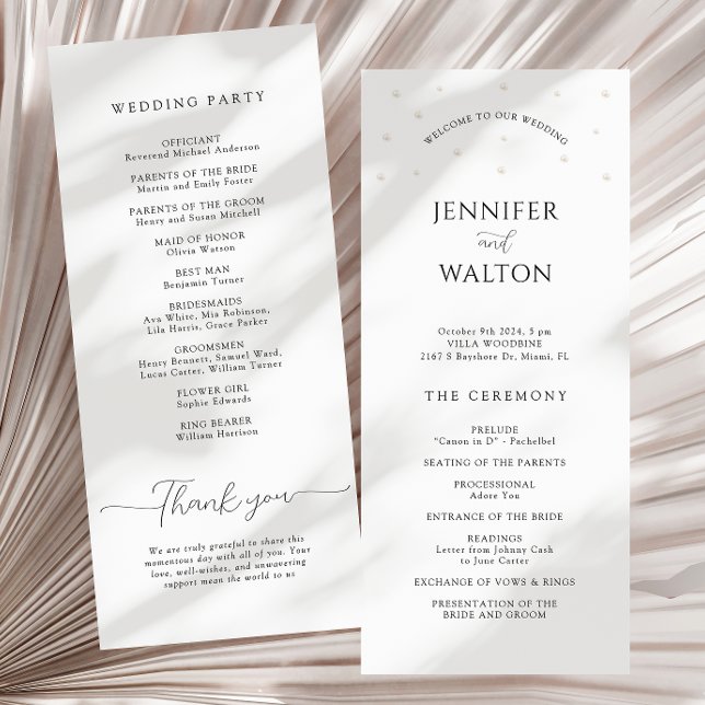 White Pearls Wedding Program (Creator Uploaded)