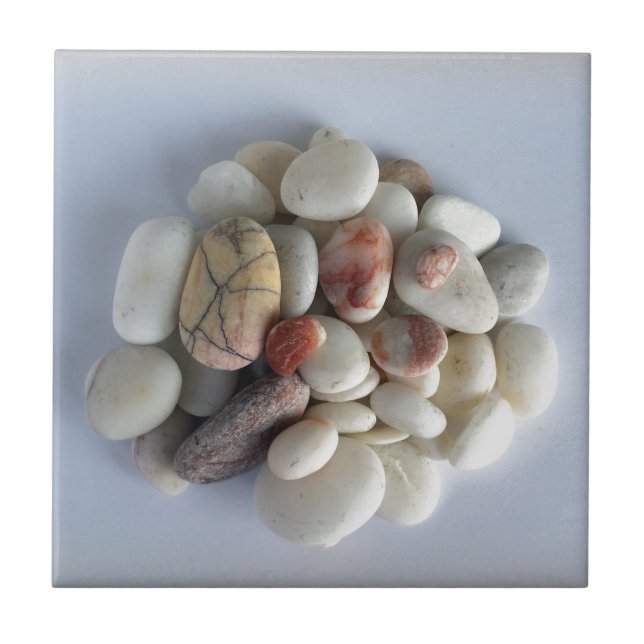 white pebbles ceramic tile (Front)