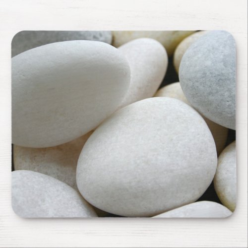 White Pebbles Stones Rock Nature Photo Mousepad