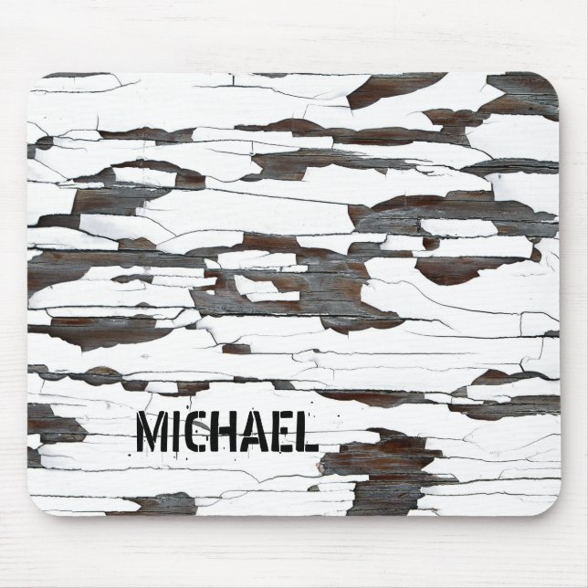 White Peeling Paint - Personalizable Mouse Pad (Front)