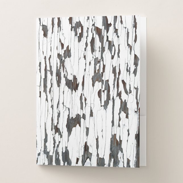 White Peeling Paint Pocket Folder (Front)