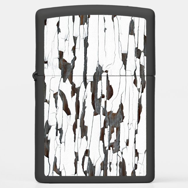 White Peeling Paint  Zippo Lighter (Front)