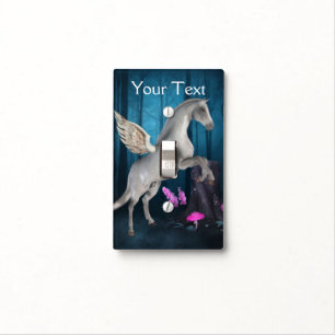 White Pegasus Horse Fantasy Animal Art Light Switch Cover