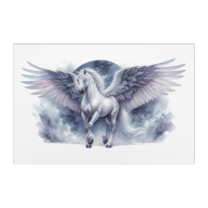 White Pegasus Moonlit Wings Celestial Dream Acrylic Print