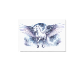 White Pegasus Moonlit Wings Celestial Dream Canvas Print