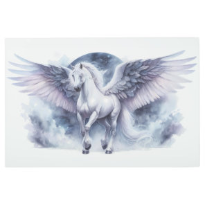 White Pegasus Moonlit Wings Celestial Dream Metal Print