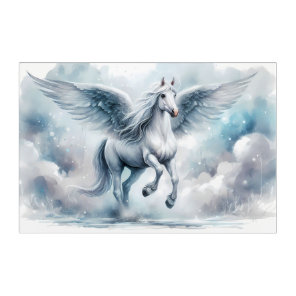 White Pegasus Wings Soft Blue Sky Dreamscape Acrylic Print