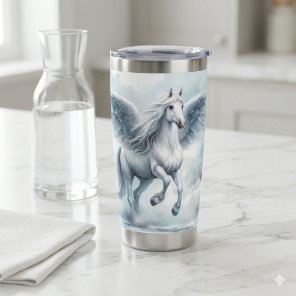 White Pegasus Wings Soft Blue Sky Dreamscape Insulated Tumbler