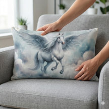 White Pegasus Wings Soft Blue Sky Dreamscape
