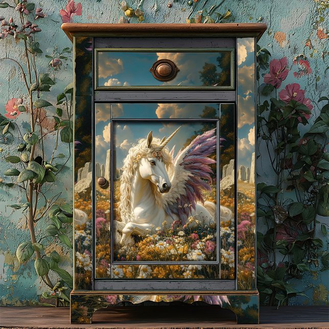 White Pegasus with Purple Wings Fantasy Mythical Tissue Paper (Creator Uploaded)