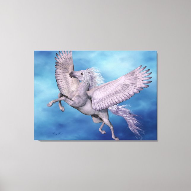 White Pegasus Wrapped Canvas Print (Front)