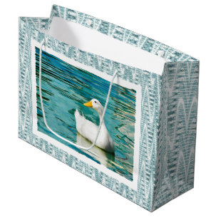 White Pekin Duck  - Nature Photo in Reflections Large Gift Bag