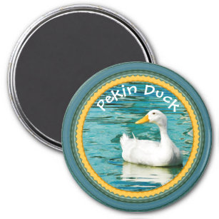 White Pekin Duck  - Nature Photography Urban Lake Magnet