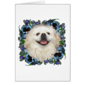 White Pekingese with Pansies (Front)