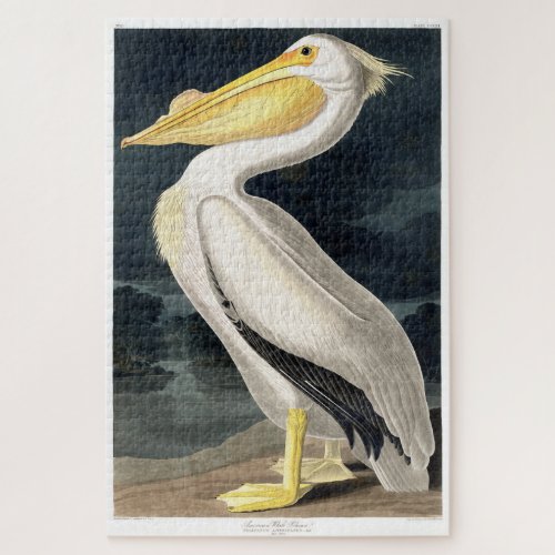 WHITE PELICAN BY JOHN J AUDUBON JIGSAW PUZZLE