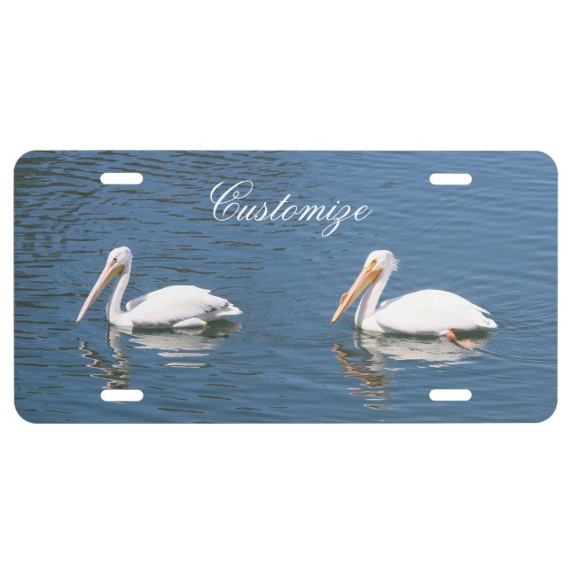 white pelican couple license plate (Front)