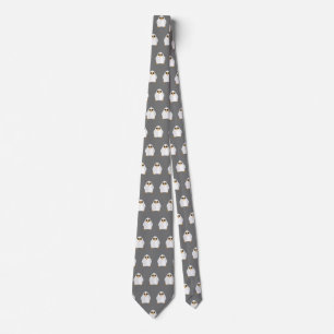 White Penguin Neck Tie