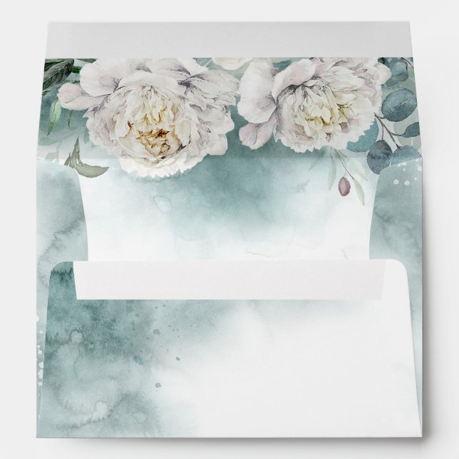 White Peonies and Greenery Envelope (Back (Bottom))