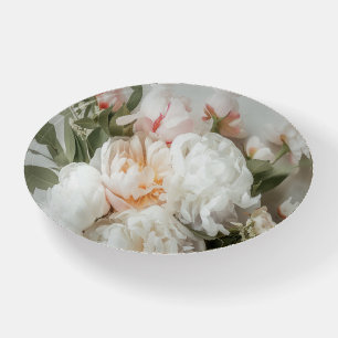 White peonies bouquet paperweight