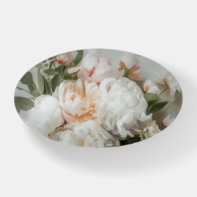 White peonies bouquet  paperweight (Front)