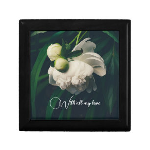 White peonies gift box