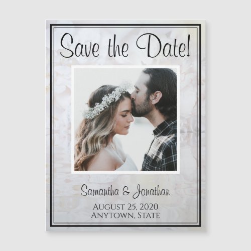 White Peonies Reflections Wedding Save The Date