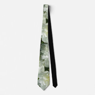 White Peonies Tie