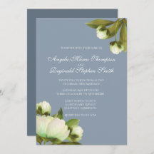 White Peonies with Dusty Blue