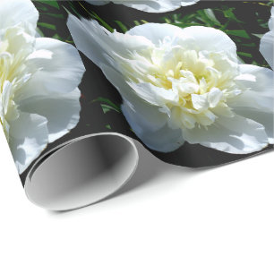 White peonies wrapping paper
