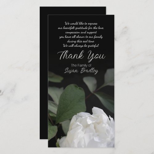 White Peony 1 Sympathy Thank You matching stamp