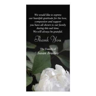White Peony 1 Sympathy Thank You matching stamp Card