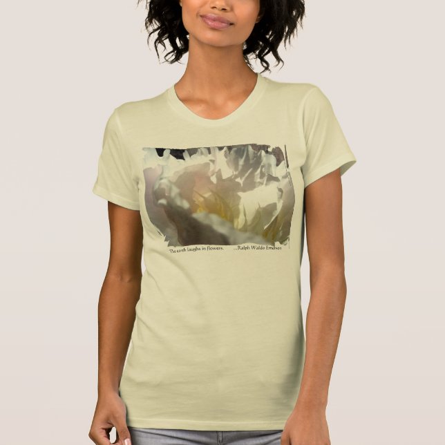 White Peony Design T-shirt (Front)