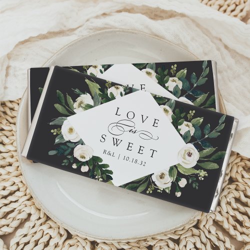 White Peony  Floral Love is Sweet Wedding Favor Hershey Bar Favors