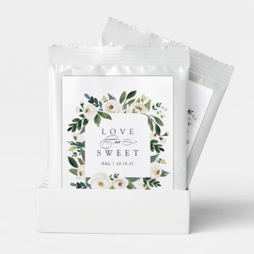 White Peony  Floral Love is Sweet Wedding Favor Hot Chocolate Drink Mix
