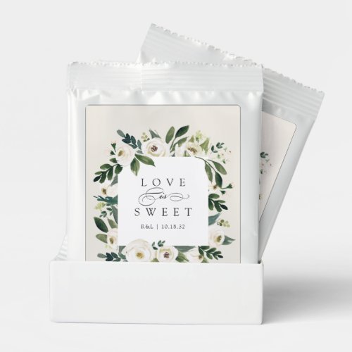 White Peony  Floral Love is Sweet Wedding Favor Hot Chocolate Drink Mix