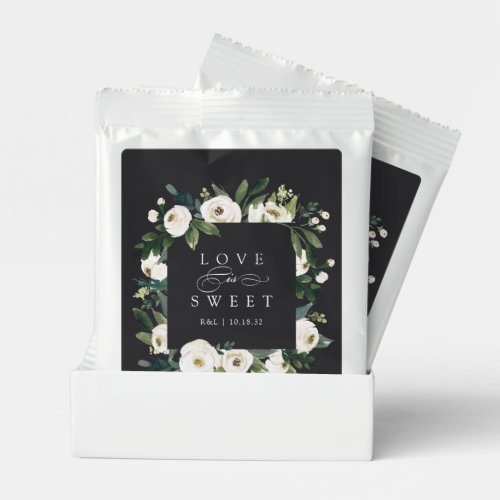 White Peony  Floral Love is Sweet Wedding Favor Hot Chocolate Drink Mix