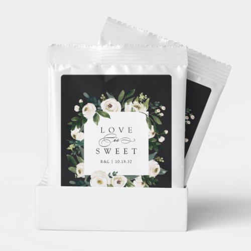 White Peony  Floral Love is Sweet Wedding Favor Hot Chocolate Drink Mix