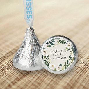 White Peony Floral "Love is Sweet" Wedding Hershey®'s Kisses®