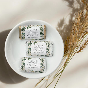 White Peony Floral "Love is Sweet" Wedding Hershey's Miniatures