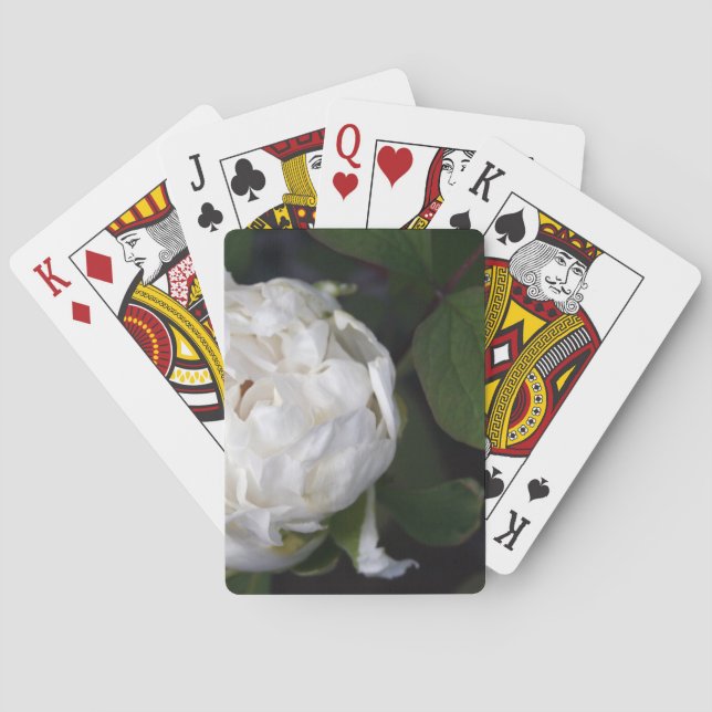 White Peony - Floral Photography - Poker Cards (Back)