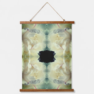 White Peony Flower Petals Close Up Abstract Hanging Tapestry