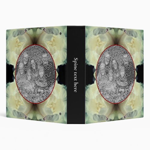 White Peony Flower Petals Create Your Own Photo  3 Ring Binder
