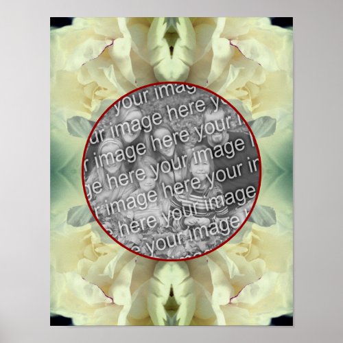 White Peony Flower Petals Create Your Own Photo  Poster