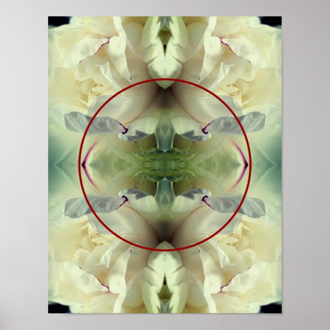 White Peony Flower Petals Create Your Own Photo  Poster (Front)