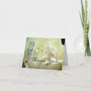White Peony Flower Thank You Card
