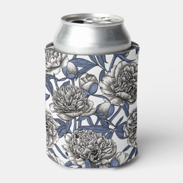 White peony flowers can cooler (Can Front)