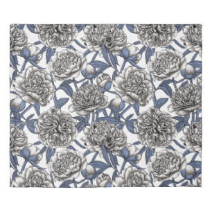 White peony flowers duvet cover