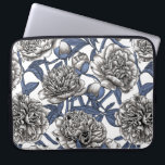 White peony flowers laptop sleeve<br><div class="desc">Hand drawn white peony flowers,  seamless pattern design.</div>